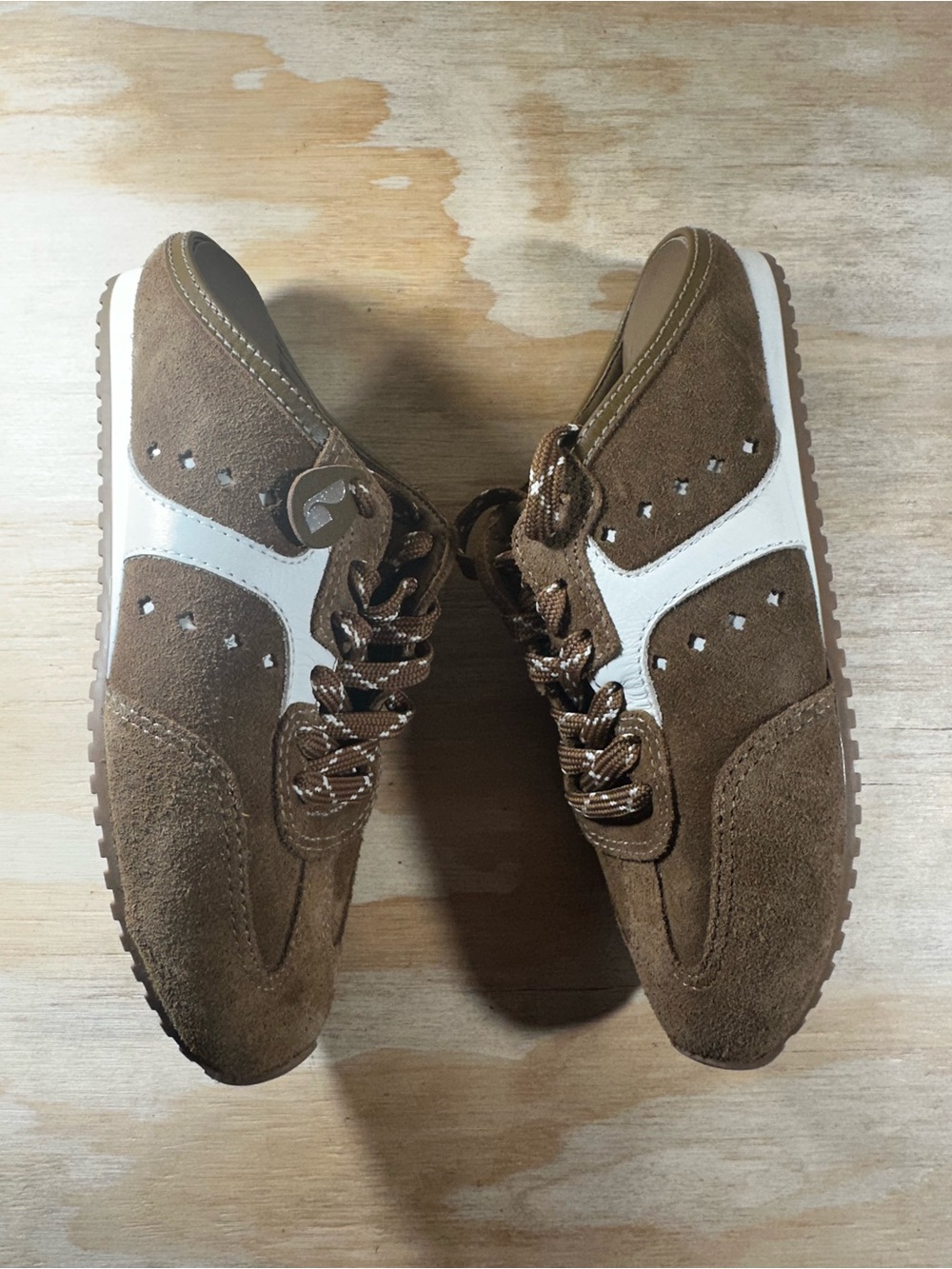 Larroude Stella Brown Suede Sneaker Mules Women’s Size 6 - Picture 2 of 8